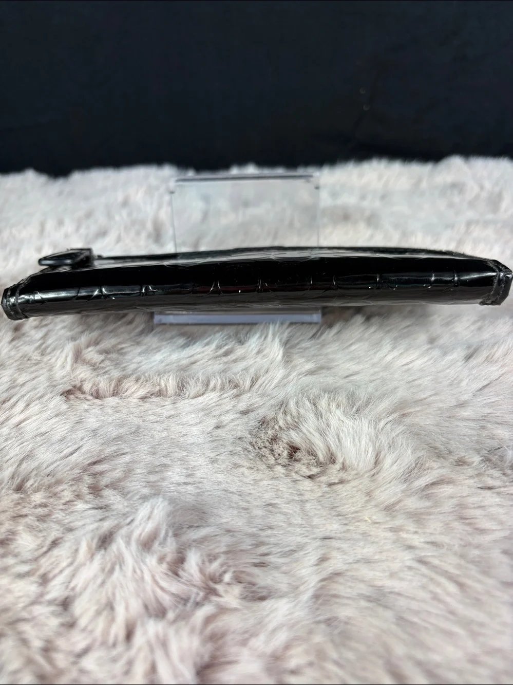 Coach Black Patent Leather Signature C Long Continental Wallet Heart Snap
